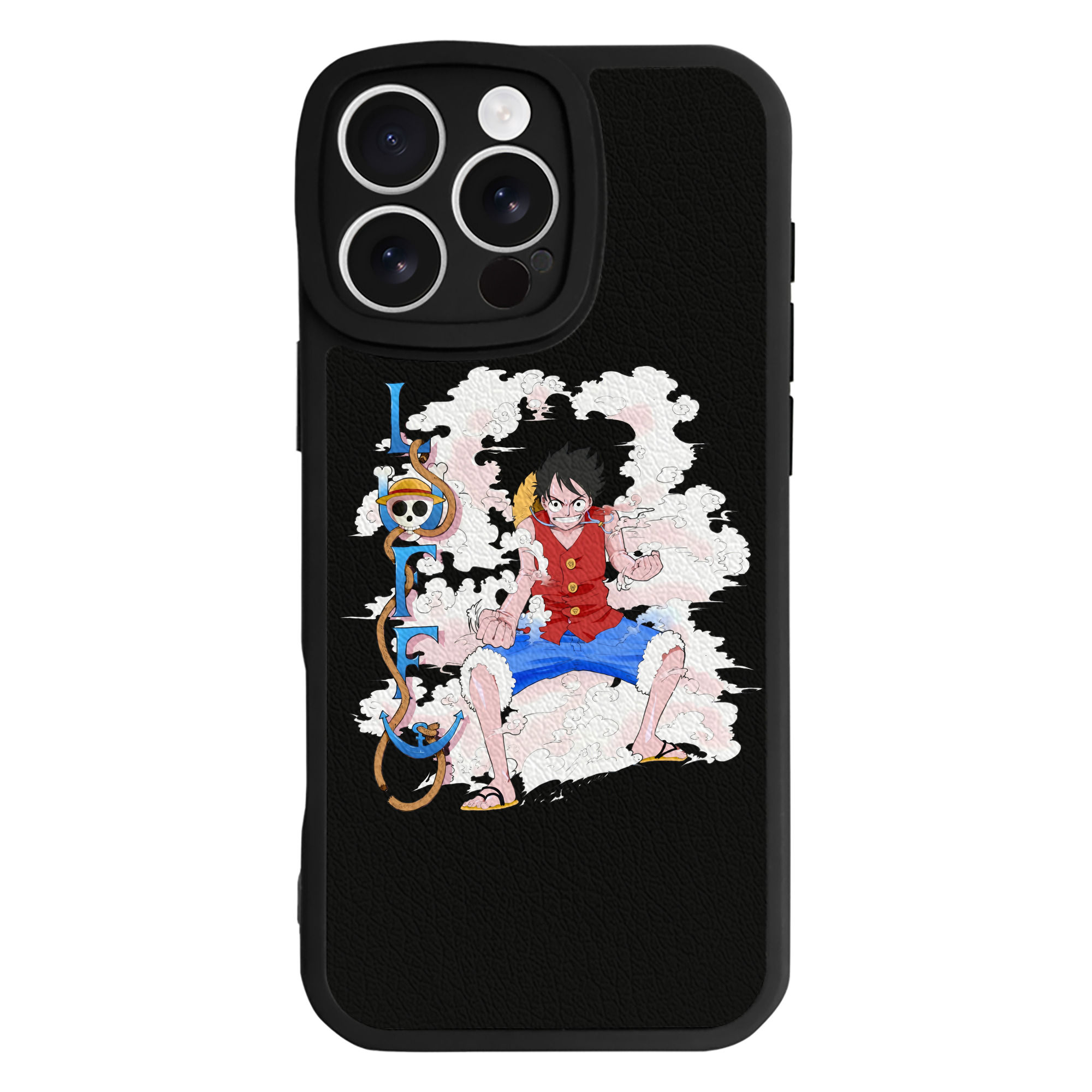 （画像用） ワンピース モンキー・D・ルフィ ONE PIECE Monkey D. Luffy 【iPhone 16シリーズ対応】シリコンスマホケース（レザー調） 材質：シリコン